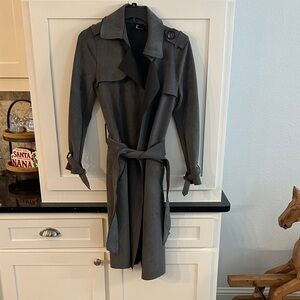 Love Token Gray Trench Coat Size S Gently Worn Pit to Pit 17 1/2